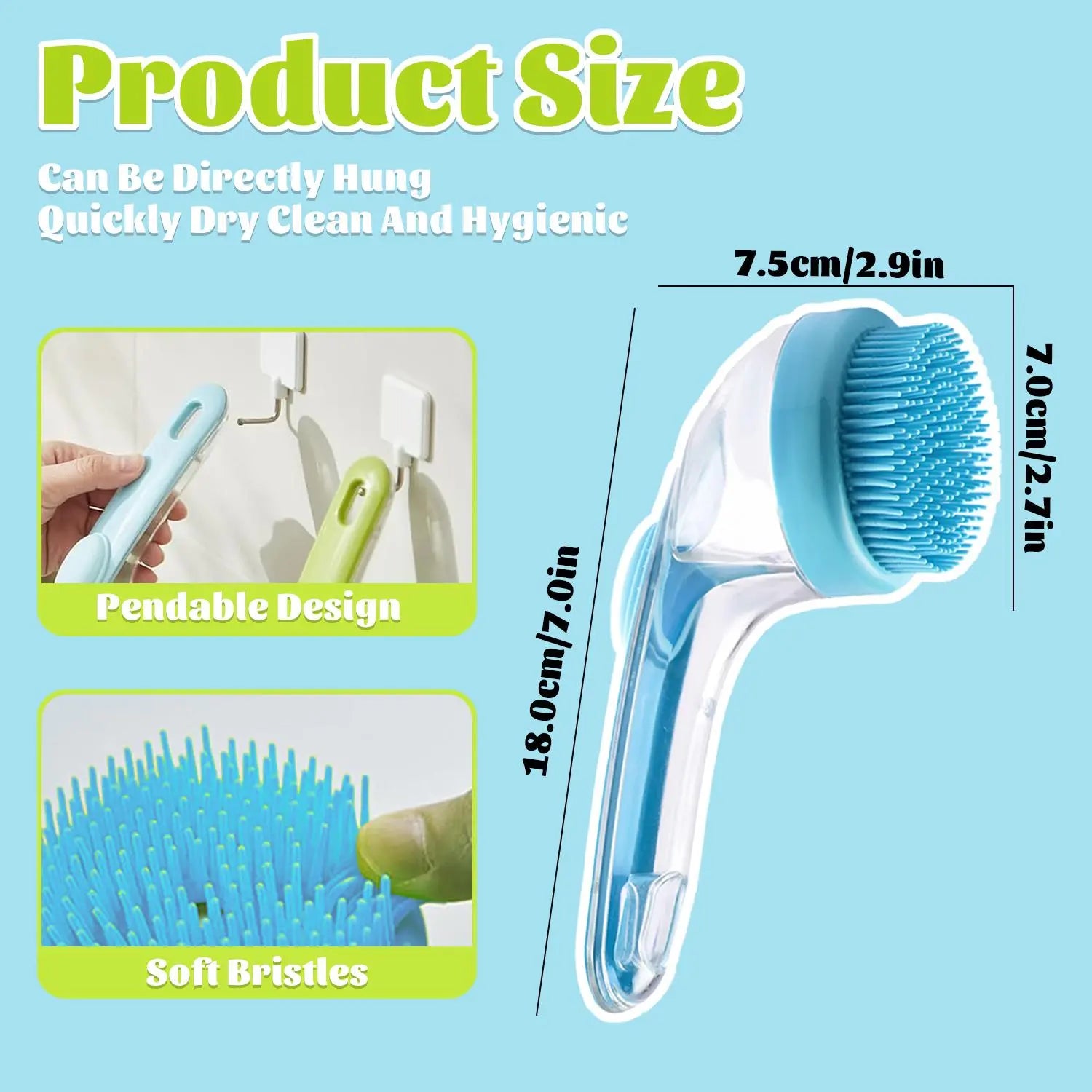 Pet Bath Brush with Shampoo Dispenser for Dogs and Cats - Ergonomic Handle, Gentle Massage Grooming Tool, Easy to Use, Essential Bathing Supply for Pets