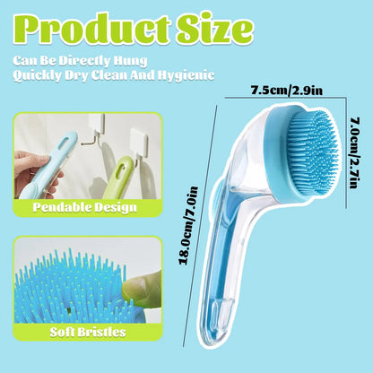 Pet Bath Brush with Shampoo Dispenser for Dogs and Cats - Ergonomic Handle, Gentle Massage Grooming Tool, Easy to Use, Essential Bathing Supply for Pets
