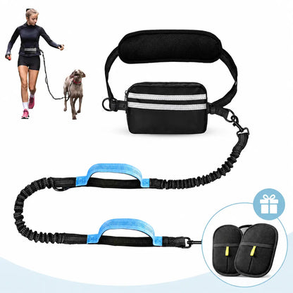 Pipidodo Hands-Free Dual Dog Leash with Waist Bag and Cushioned Pad – Effortless and Tangle-Free Walking for Two Dogs
