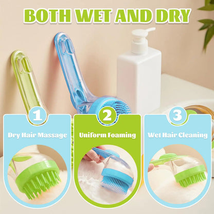 Pet Bath Brush with Shampoo Dispenser for Dogs and Cats - Ergonomic Handle, Gentle Massage Grooming Tool, Easy to Use, Essential Bathing Supply for Pets